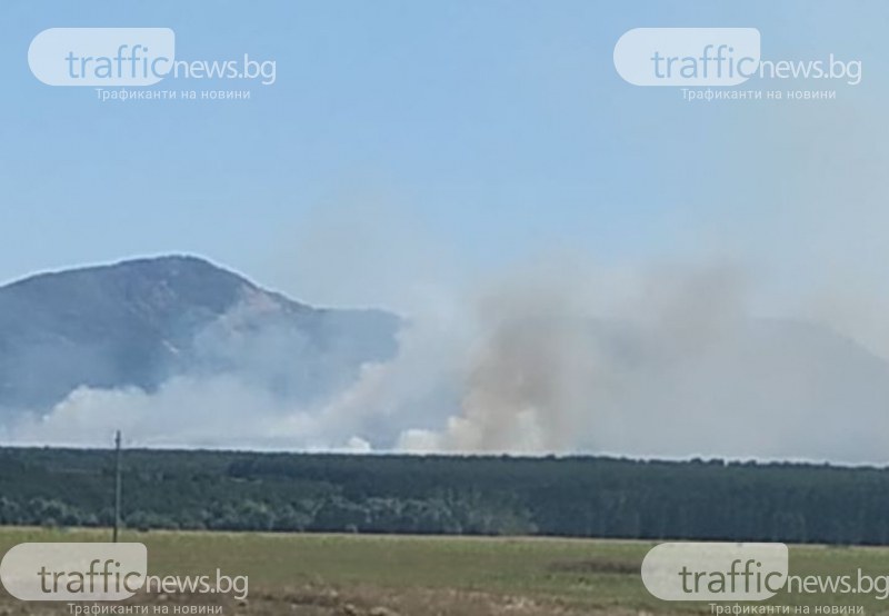 Нов голям пожар край пловдивски села, огънят е обхванал гора