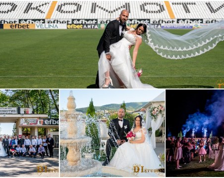 Горчиво на Лаута! Атанас и Ани вдигнаха голяма черно-бяла сватба