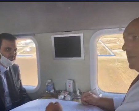 Борисов инспектира от хеликоптер трасето на Балкански поток