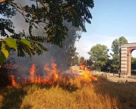 Голям пожар в Пловдив! Пламъци и гъст дим обгазиха района на Коматевския възел