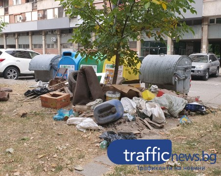 Междублоково пространство или депо за отпадъци? Грозна гледка в центъра на Пловдив