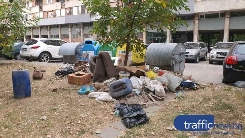 Междублоково пространство или депо за отпадъци? Грозна гледка в центъра на Пловдив