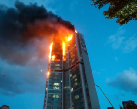 Над 90 ранени при огромен пожар на небостъргач в Южна Корея