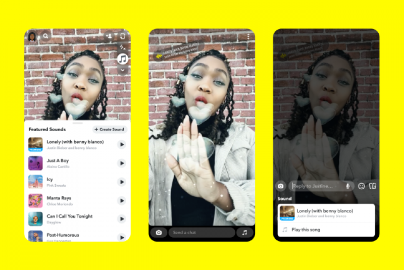 Snapchat позволи създаване на музикални публикации