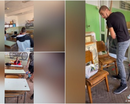 Вандалски прояви в училище, младежи къртят и палят мебели в класната стая