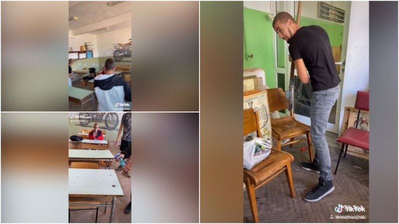 Вандалски прояви в училище, младежи къртят и палят мебели в класната стая