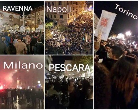 Десетки хиляди италианци излязоха на протести заради мерките срещу COVID-19