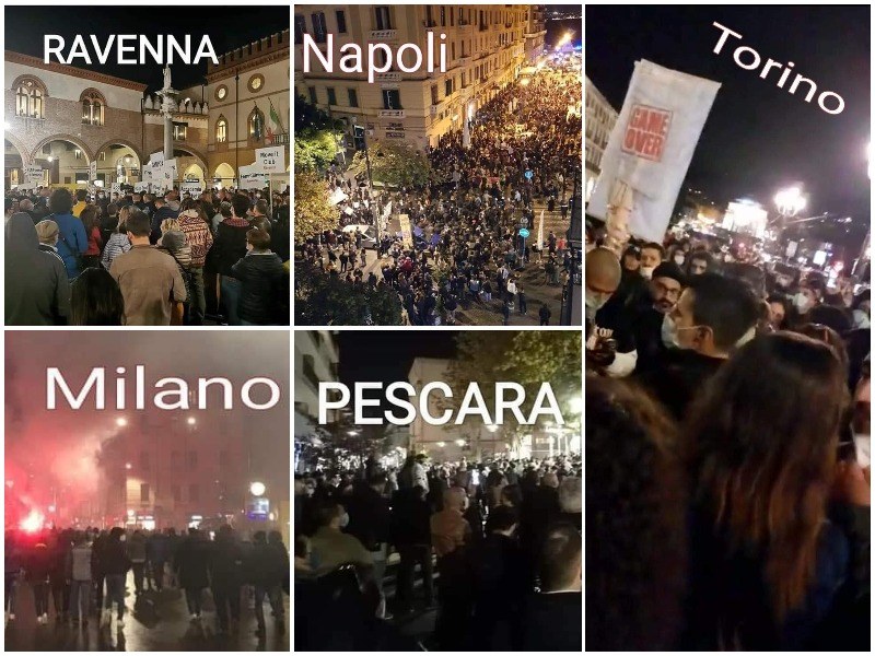 Десетки хиляди италианци излязоха на протести заради мерките срещу COVID-19
