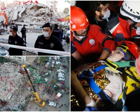 Извадиха майка и четирите й деца под отломките на сграда в Измир
