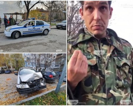 Пияният военен, помлял три автомобила в Пловдив, опитва да се измъкне - жабурил вода за уста