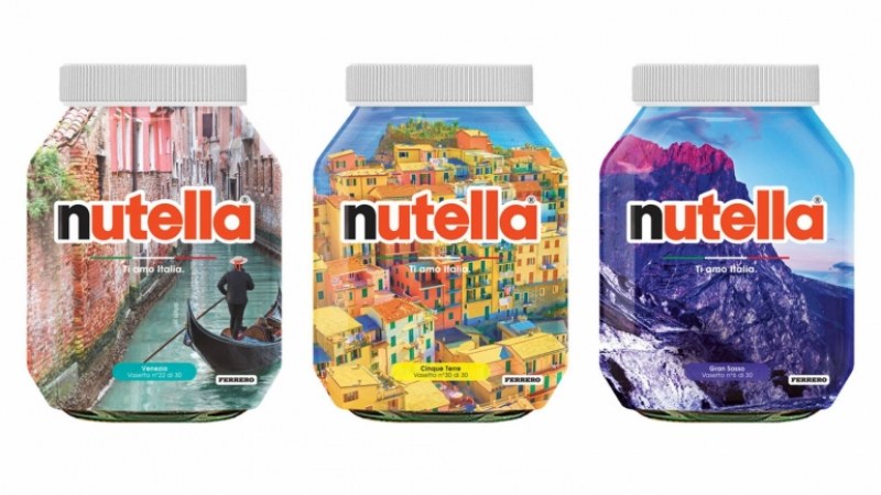 Нутела подпомага туризма в Италия с лимитирана серия от 30 различни дизайна на опаковки