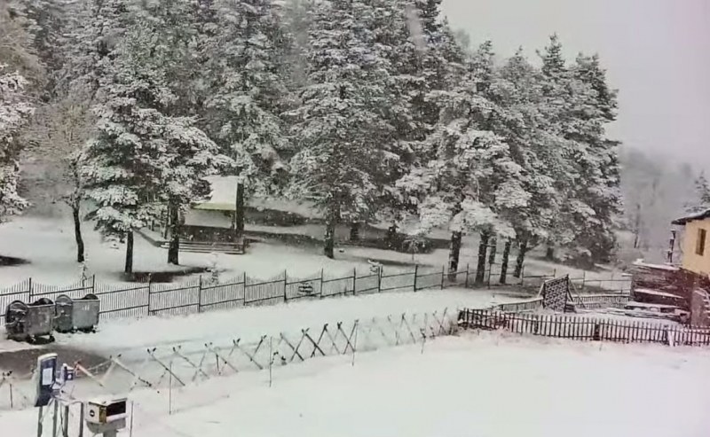 Обилен снеговалеж в Родопите, започна да трупа и на хижа Здравец