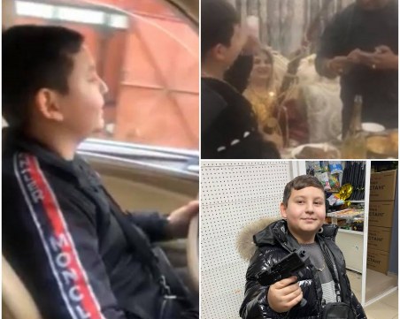 10 -годишен кара БМВ, сурвака със златна сурвачка и си играе с пистолет!