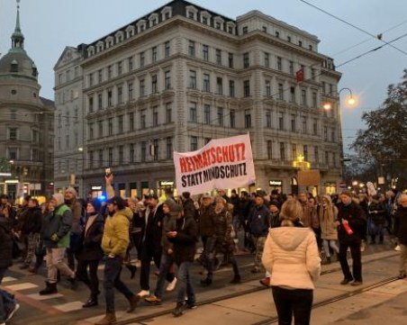 Това е световна конспирация - те искат да отнемат човешкото от нас, скандират протестиращи във Виена