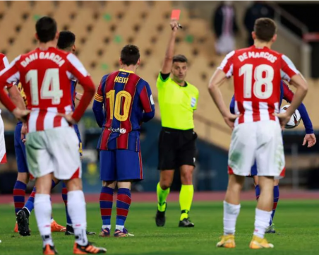 За първи път изгониха Меси с екипа на Барселона