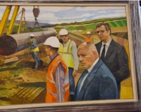 Борисов подари интересна картина на Вучич за спомен от 