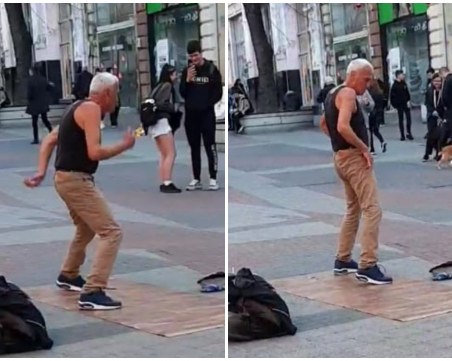 Възрастен мъж обра погледите на Главната в Пловдив с пластичността си