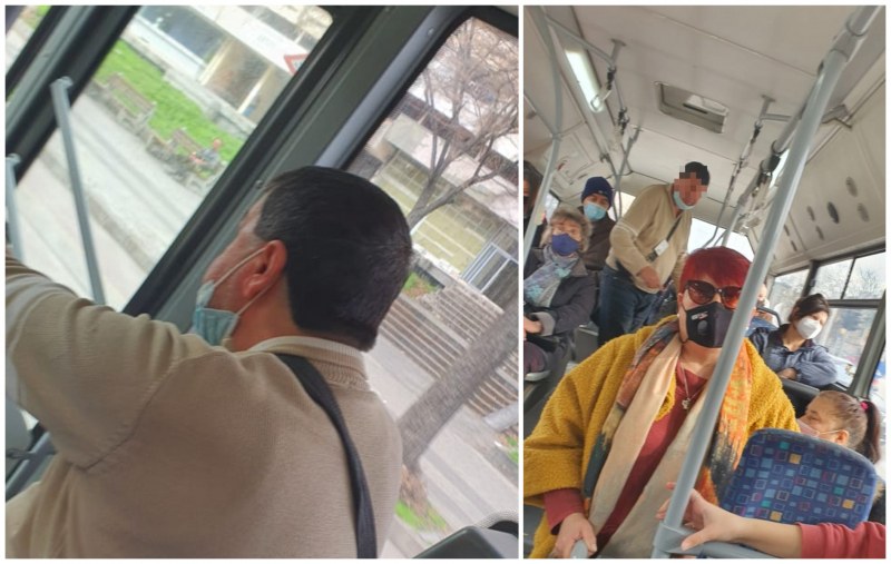 Безотговорно отношение: кондуктор и пътници без маски в градския транспорт в Пловдив