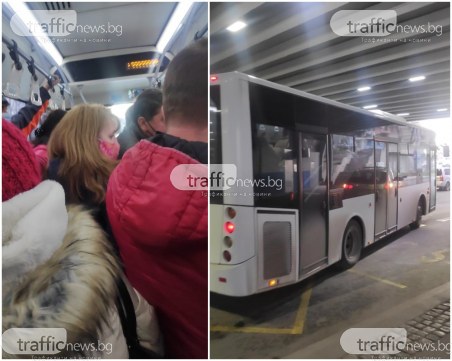 Претъпкани автобуси в Пловдив, кондуктор без маска и само часове след заповедта на щаба