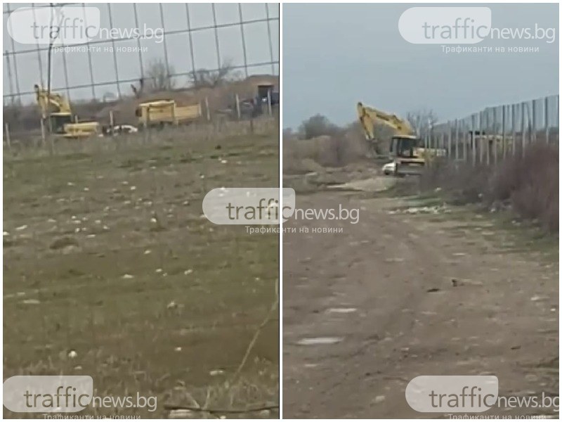 Незаконен добив на инертни материали или чистене на боклуци? Багери на Запрянови копаят край Пловдив