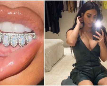 Странно или модернo? Ким Кардашиян се похвали с нови... диамантени зъби