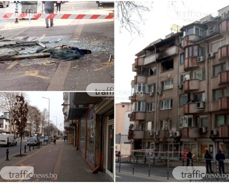 Пловдивчанин за пожара в центъра: Чу се силен гръм, части от дограмата са по тротоара