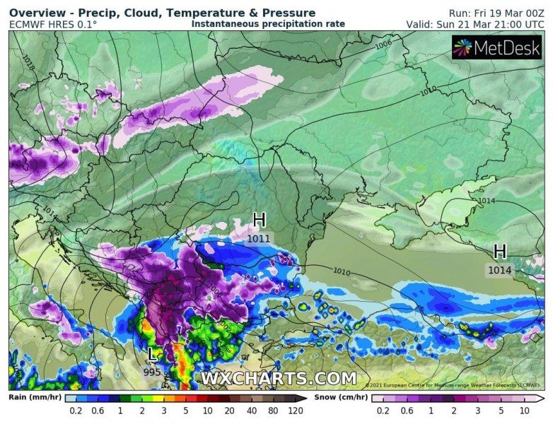 Meteo Balkans: Идват значителни валежи от сняг в следващите 48 часа