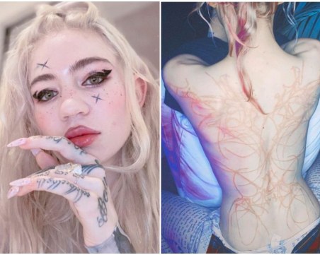 Съпругата на Илън Мъск си направи извънземна татуировка на целия гръб