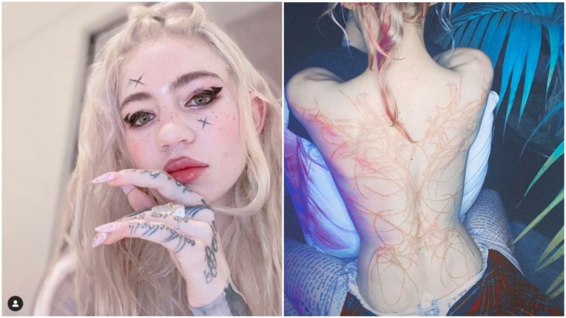 Съпругата на Илън Мъск си направи извънземна татуировка на целия гръб