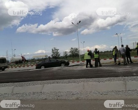 Ауди самокатастрофира на пътя Пловдив-Асеновград