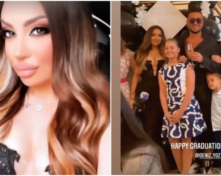 Класика: Щерката на Лияна избра визия в черно за абитуриентския си бал