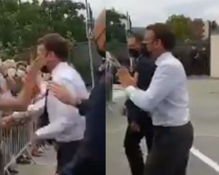 Мъж зашлеви шамар на Макрон по време на среща с граждани