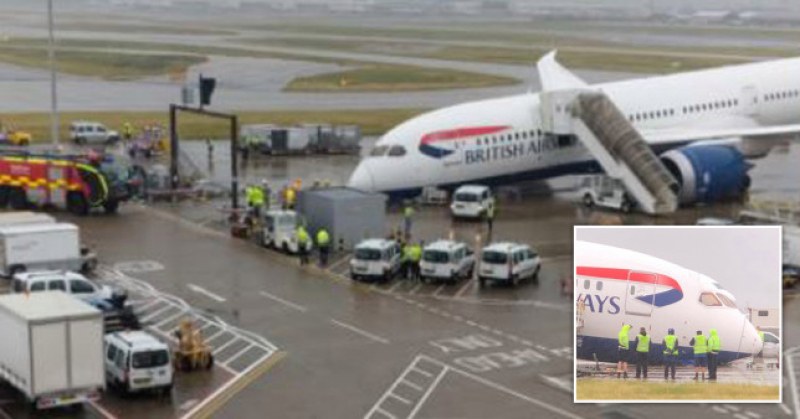 Самолет разби носа си на летище в Лондон