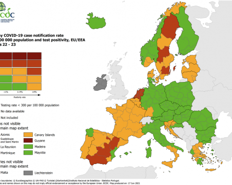 Успех: България мина в зелената зона на ЕС като ниско рискова държава за COVID-19