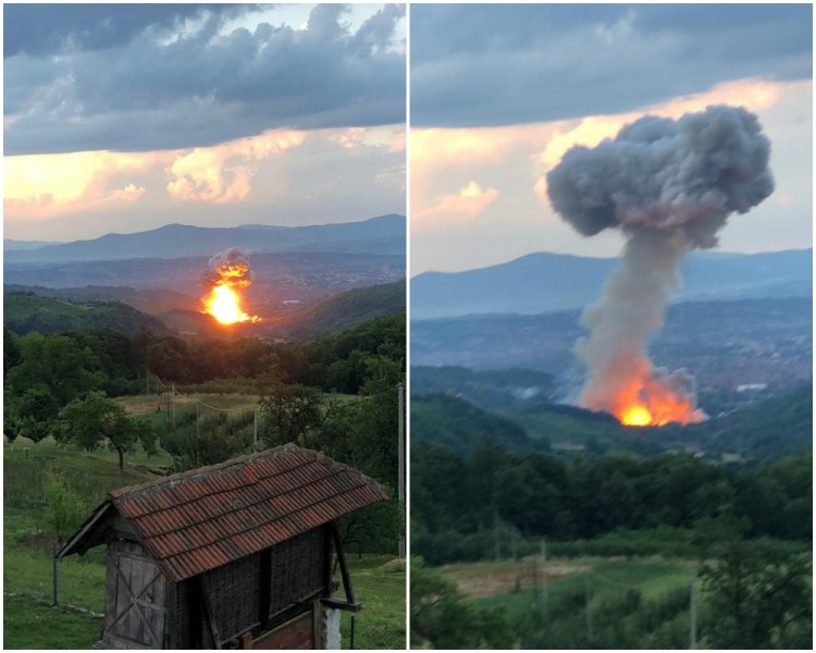 Експлозии разтърсиха завод за боеприпаси в Сърбия