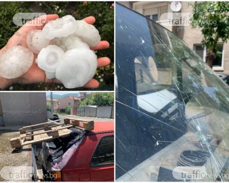 Стотици изпочупени коли, разбити покриви и много щети – Асеновград се възстановява след градушката