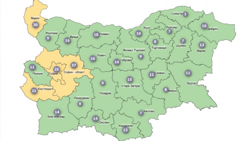 Още шест области на България влизат в зелената зона