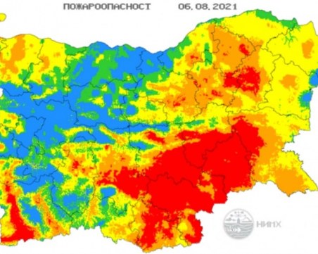 Опасност от пожари в Пловдив и още 17 области на страната днес