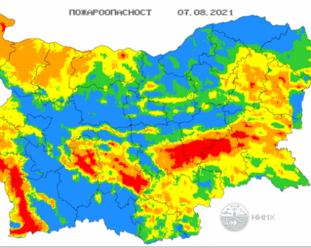 Екстремален риск от пожари в Пловдив и още 7 области на страната