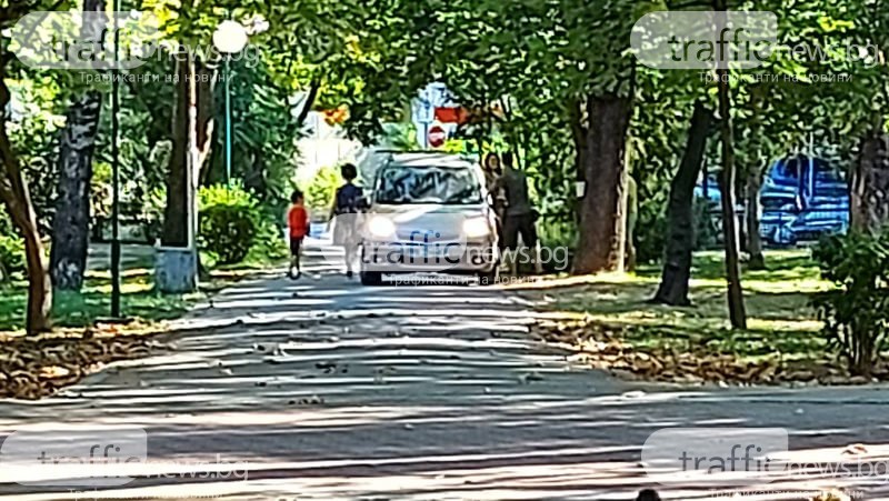 Мъж нагази с колата си в пловдивски парк