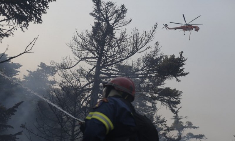 Огнен ад на гръцкия остров Евия, стотици бягат