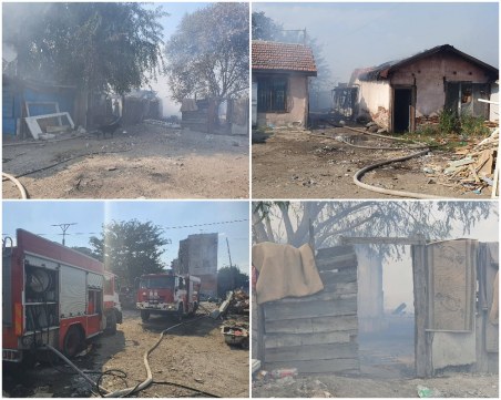 Огнеборци все още гасят къщите в Столипиново, някои от постройките - изпепелени до основи