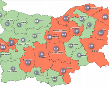Половин България вече е в оранжевата COVID зона