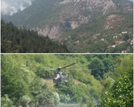 Пожарът в горите над Югово доближава селото, над 100 пожарникари и доброволци се борят с огъня