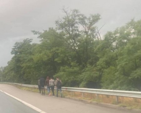 Спипаха каналджия и 17 бежанци на АМ Тракия край Пазарджик