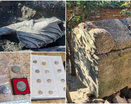 Антична статуя и мраморен саркофаг открити при акция на МВР