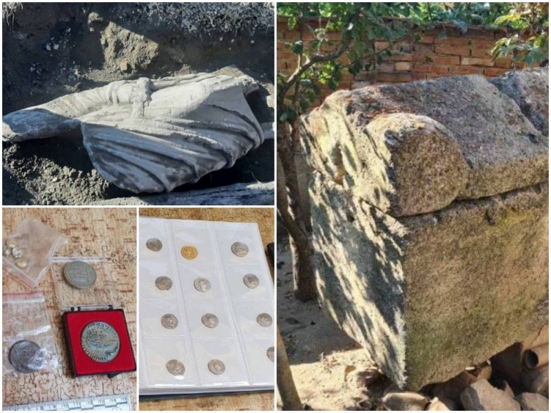 Антична статуя и мраморен саркофаг открити при акция на МВР