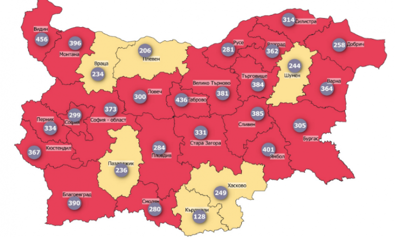 Още една област у нас влезе в червената COVID зона