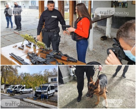 Празнична демонстрация: Полицейски кучета, Калашници и бронирани бусове респектират край Гребната