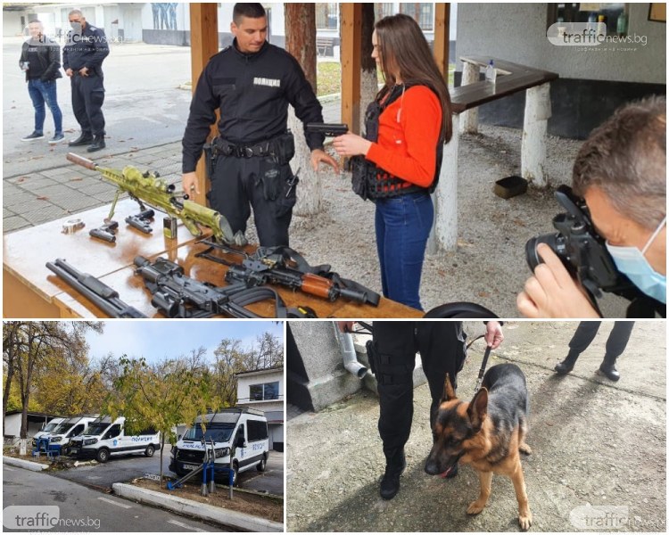 Празнична демонстрация: Полицейски кучета, Калашници и бронирани бусове респектират край Гребната